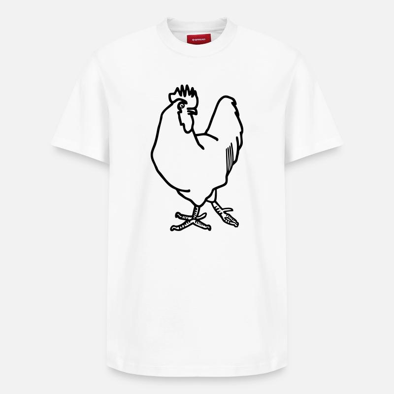 Hahn - Relaxed Unisex Supima Cotton T-Shirt – von SPREAD - Weiß