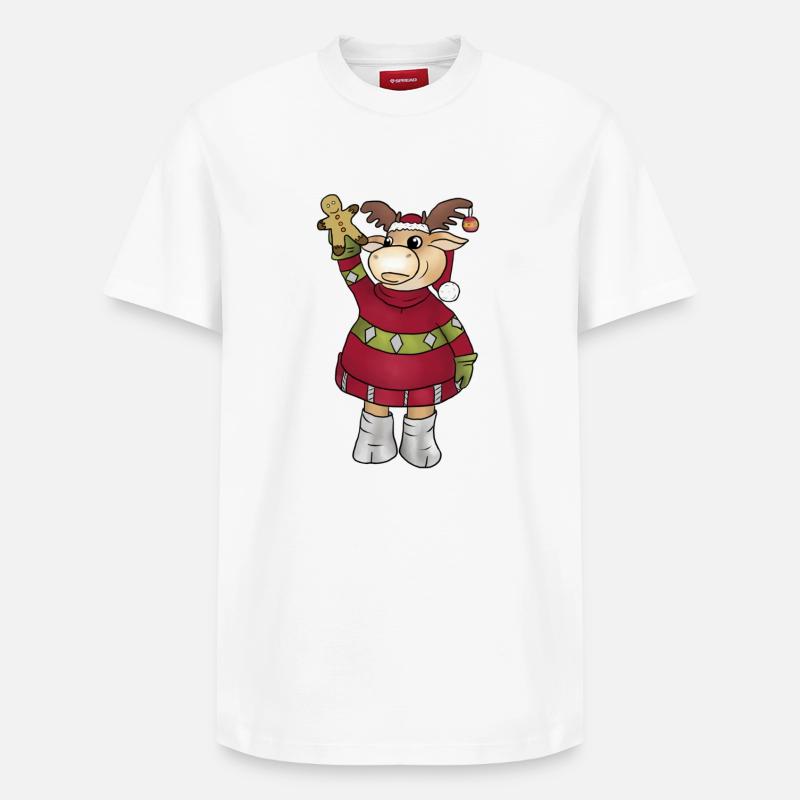 Elch_mit_Lebkuchen - T-shirt unisexe décontracté en coton Supima – de SPREAD - blanc