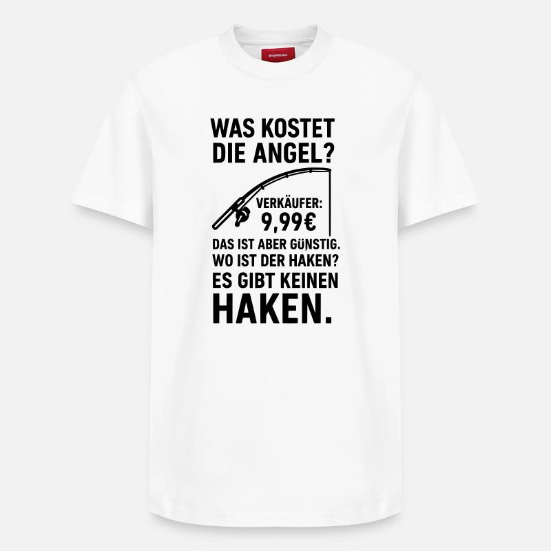 Blague sur pêcheur à l’hameçon - T-shirt unisexe décontracté en coton Supima – de SPREAD - blanc