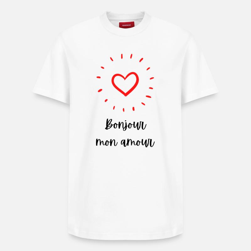 Bonjour Mon Amour - T-shirt unisexe décontracté en coton Supima – de SPREAD - blanc