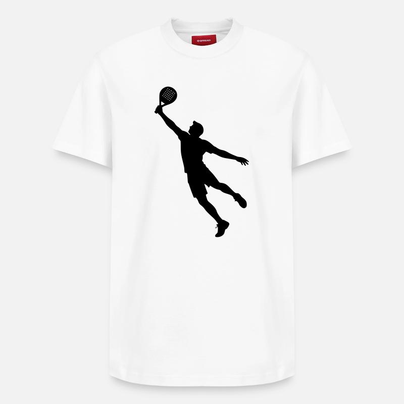 Mann spielt Padel - Relaxed Unisex Supima Cotton T-Shirt – von SPREAD - Weiß