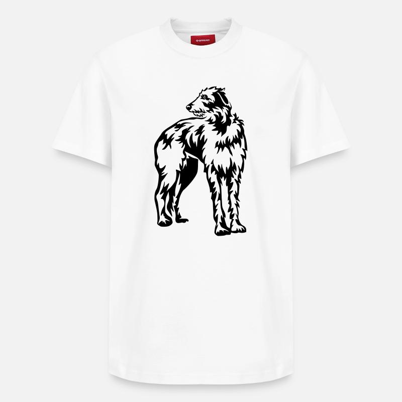 Deerhound écossais - T-shirt unisexe décontracté en coton Supima – de SPREAD - blanc