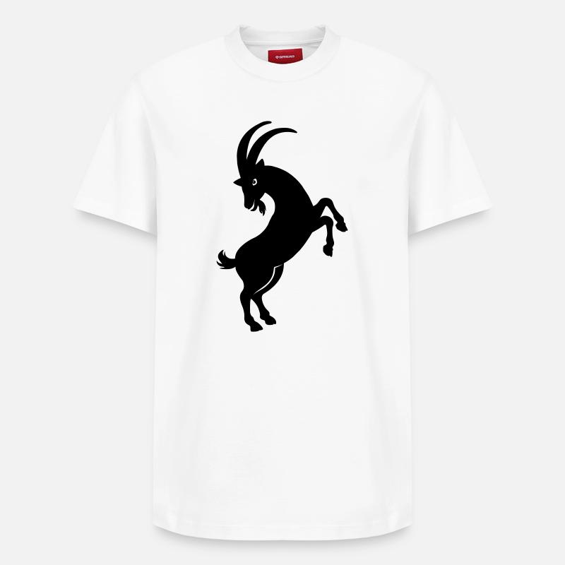 Figure d’ombre de chèvre - T-shirt unisexe décontracté en coton Supima – de SPREAD - blanc