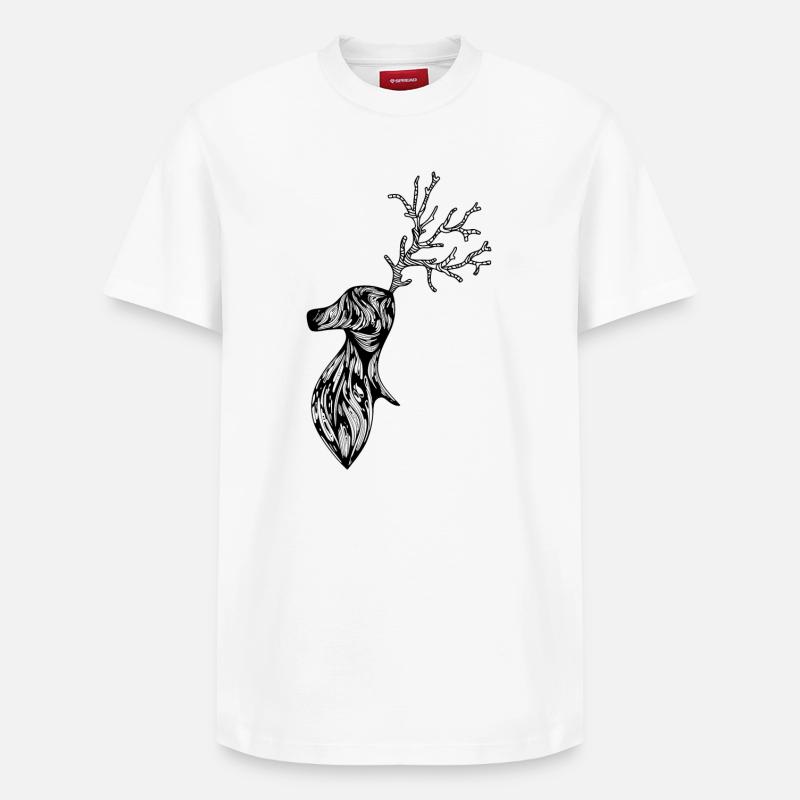 Cerf - T-shirt unisexe décontracté en coton Supima – de SPREAD - blanc
