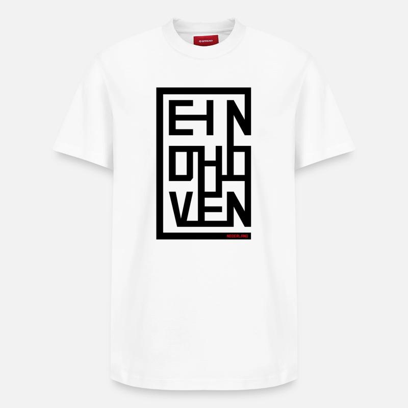 Style d’affiche EINDHOVEN – Urban City Design - T-shirt unisexe décontracté en coton Supima – de SPREAD - blanc