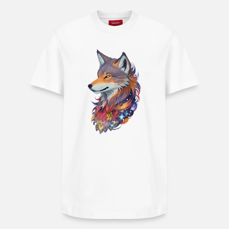 Wolf - Relaxed Unisex Supima Cotton T-Shirt – von SPREAD - Weiß