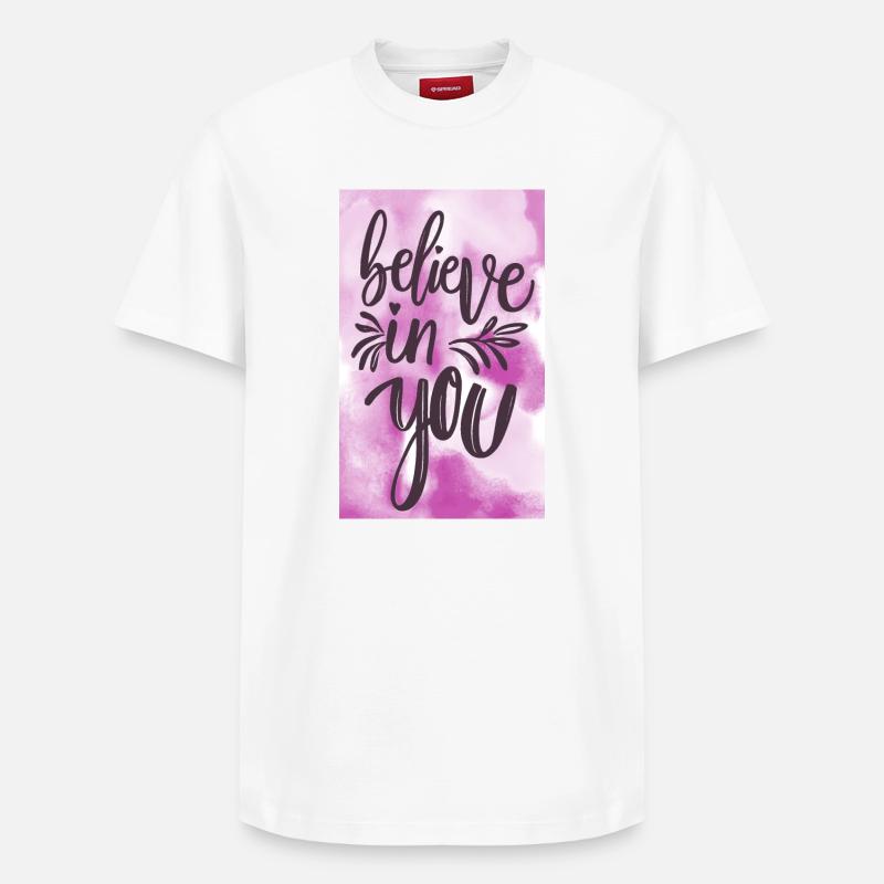 Glaube an dich! - Relaxed Unisex Supima Cotton T-Shirt – von SPREAD - Weiß