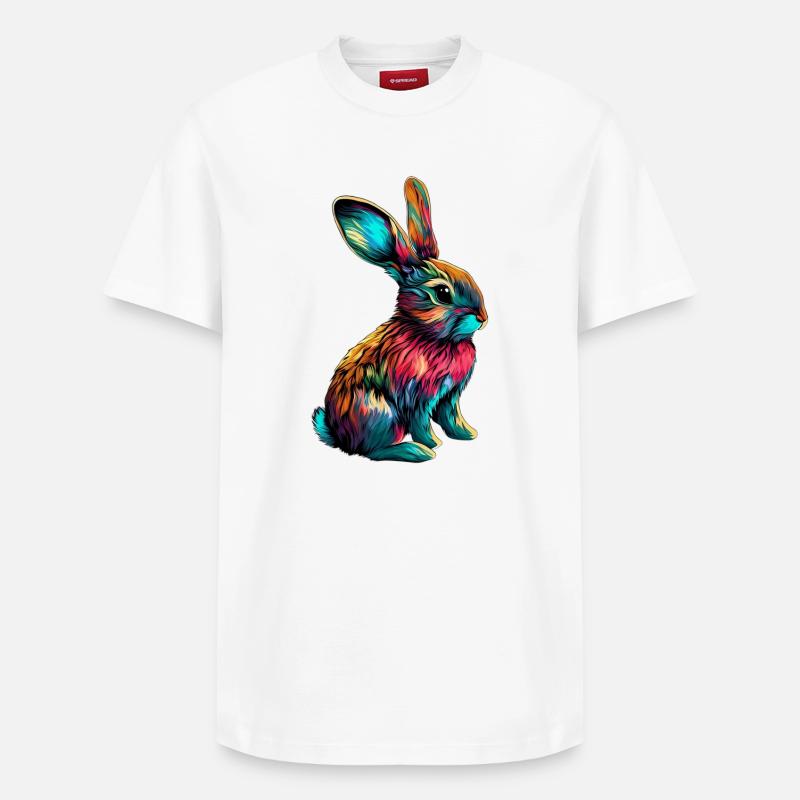 Lapin - T-shirt unisexe décontracté en coton Supima – de SPREAD - blanc