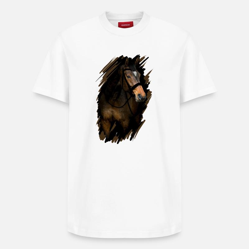 Cheval - T-shirt unisexe décontracté en coton Supima – de SPREAD - blanc