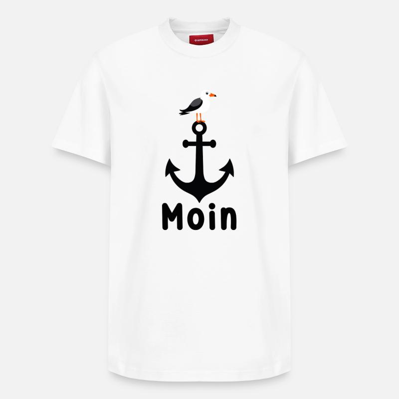 Anker Möwe Moin - Relaxed Unisex Supima Cotton T-Shirt – von SPREAD - Weiß