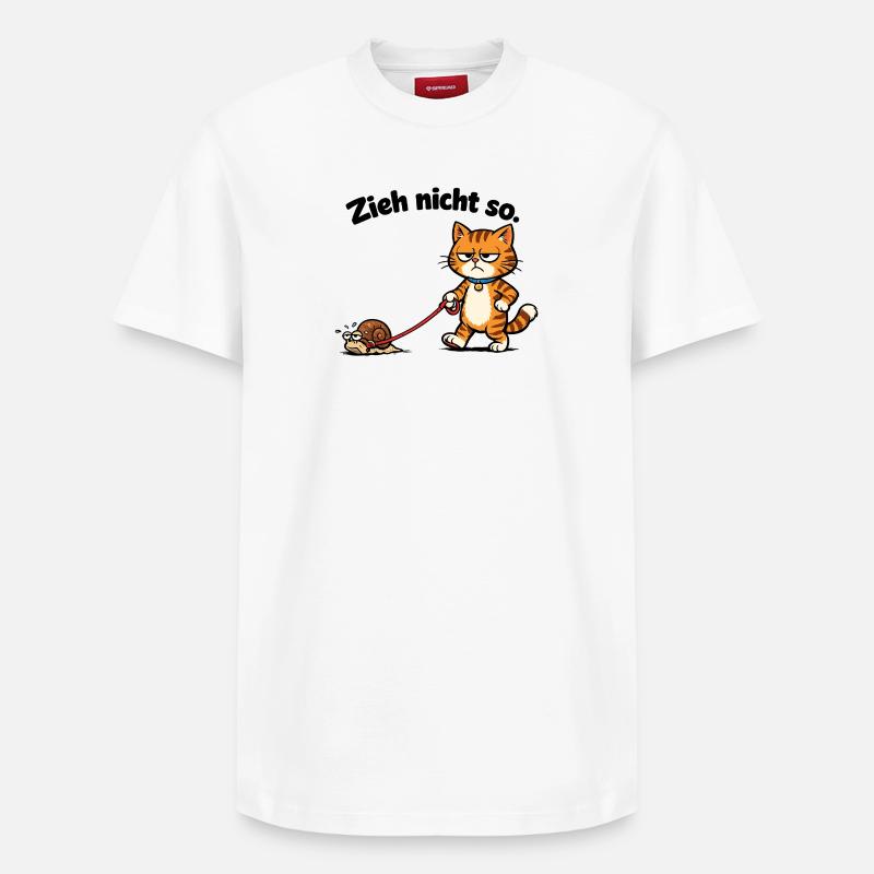 Cat frustration when pulling snails - Relaxed Unisex Supima Cotton T-Shirt – by SPREAD - white