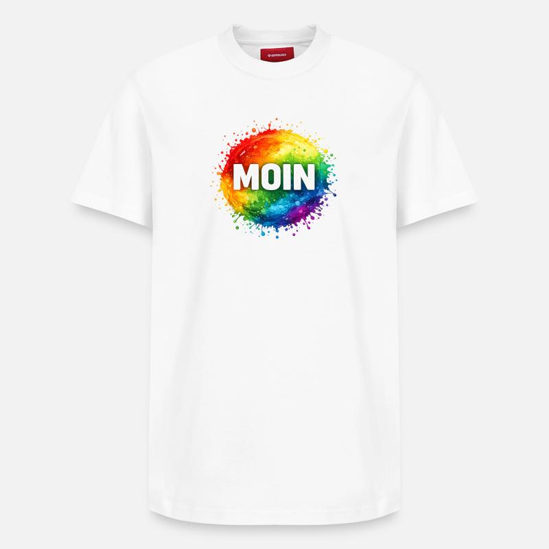 Moin dans la cascade arc-en-ciel - T-shirt unisexe décontracté en coton Supima – de SPREAD - blanc