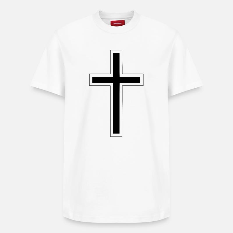 croix - T-shirt unisexe décontracté en coton Supima – de SPREAD - blanc