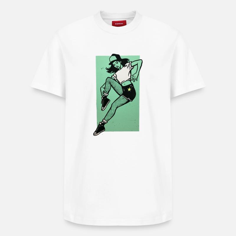 Danseuse #4 - T-shirt unisexe décontracté en coton Supima – de SPREAD - blanc