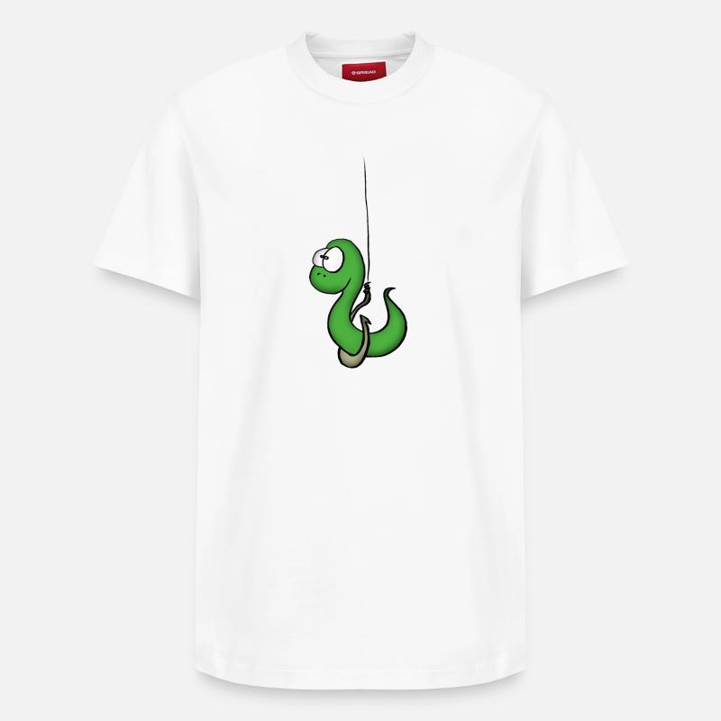Asticot vert - T-shirt unisexe décontracté en coton Supima – de SPREAD - blanc