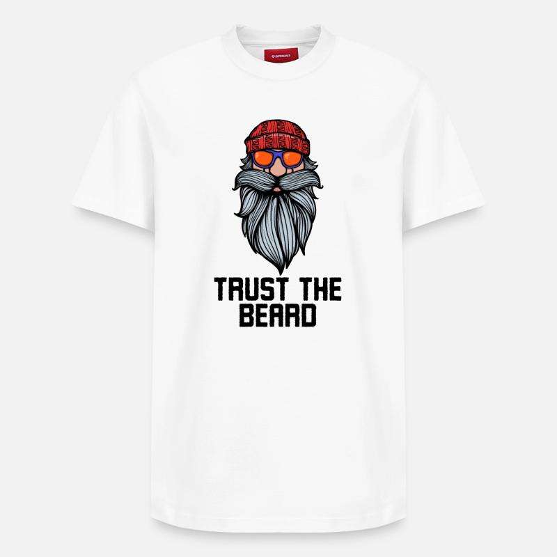 Gesichtsbehaarung Bart Statement Bärtig Vollbart - Relaxed Unisex Supima Cotton T-Shirt – von SPREAD - Weiß
