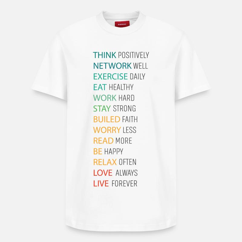 THINK POSITIVE - T-shirt unisexe décontracté en coton Supima – de SPREAD - blanc