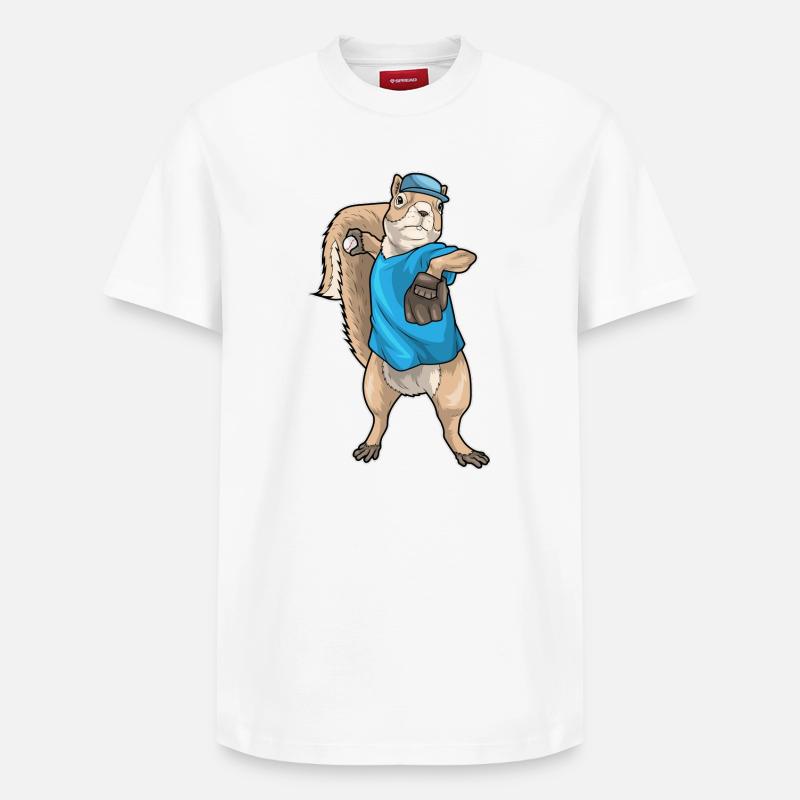 Gant de baseball Squirrel - T-shirt unisexe décontracté en coton Supima – de SPREAD - blanc