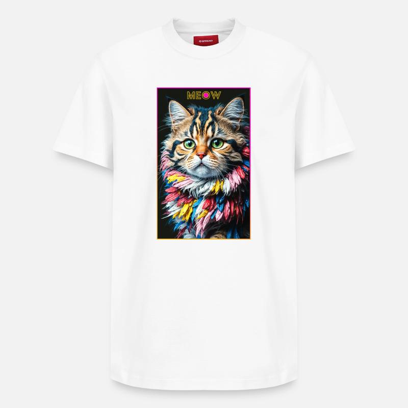 Chat astucieux - T-shirt unisexe décontracté en coton Supima – de SPREAD - blanc