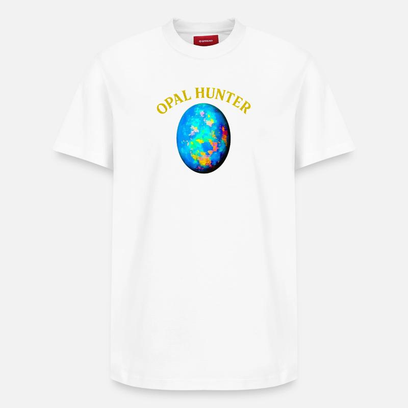 Opal Hunter: Bunter Eierdruck - Relaxed Unisex Supima Cotton T-Shirt – von SPREAD - Weiß