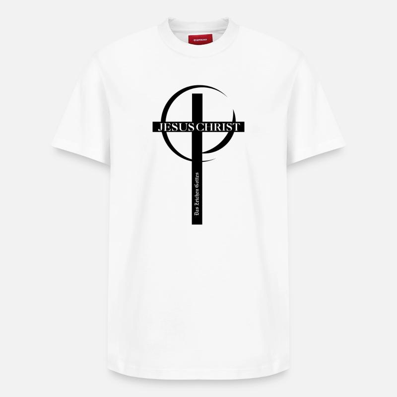 Logo de lettres capitales Jésus-Christ - T-shirt unisexe décontracté en coton Supima – de SPREAD - blanc