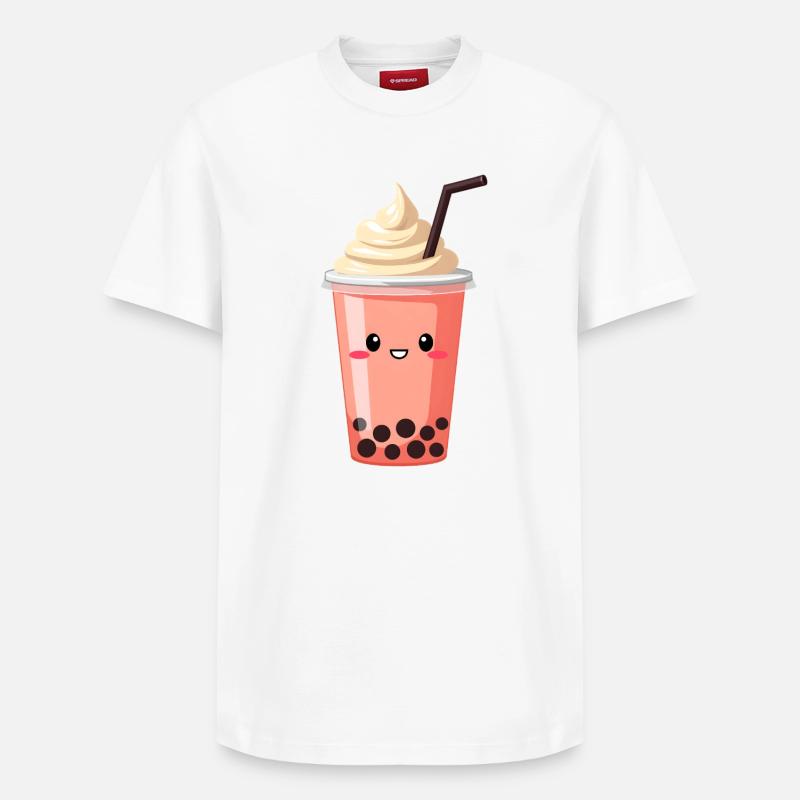 Bubble Tea - Relaxed Unisex Supima Cotton T-Shirt – von SPREAD - Weiß