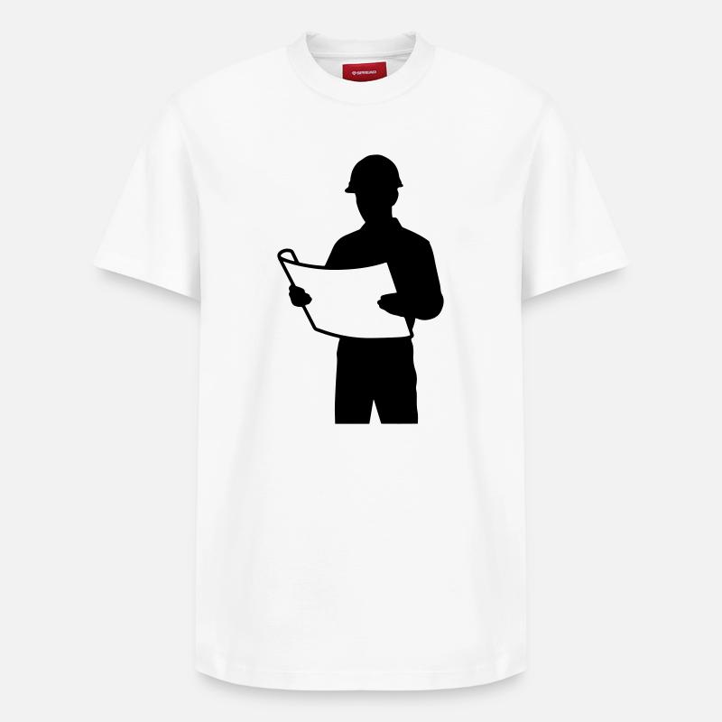 Architect T-shirt - Engineer Blueprint Design - Relaxed Unisex Supima Cotton T-Shirt – by SPREAD - white