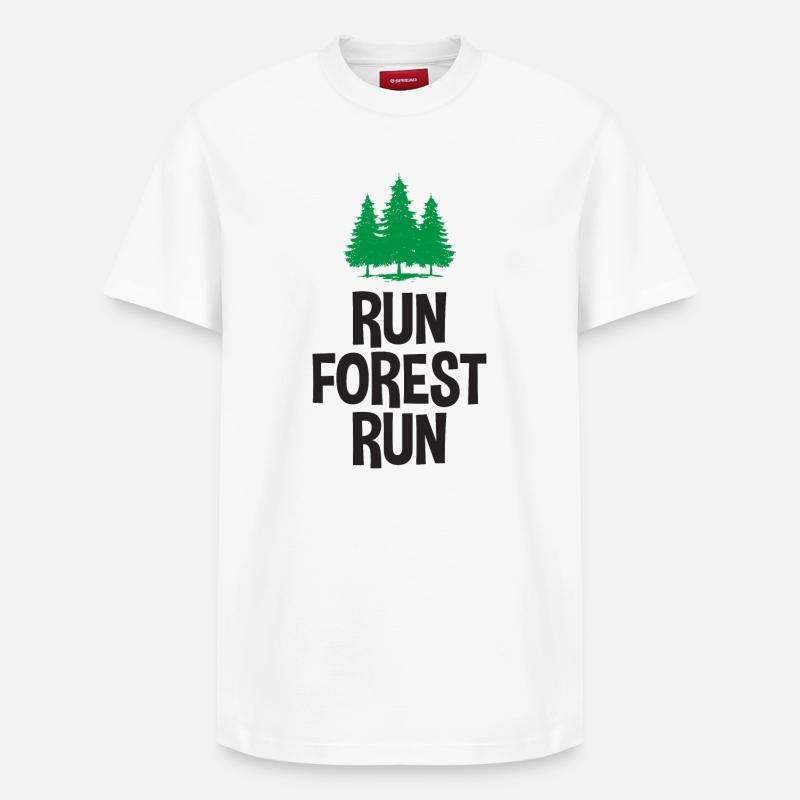 Run Forest Run - T-shirt unisexe décontracté en coton Supima – de SPREAD - blanc