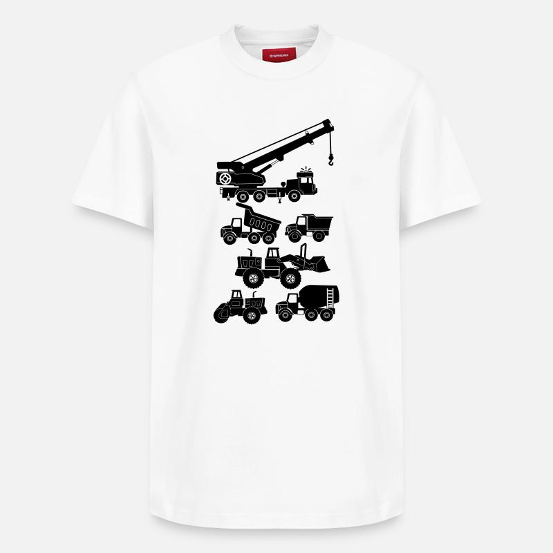 Road and construction vehicles - Relaxed Unisex Supima Cotton T-Shirt – by SPREAD - white