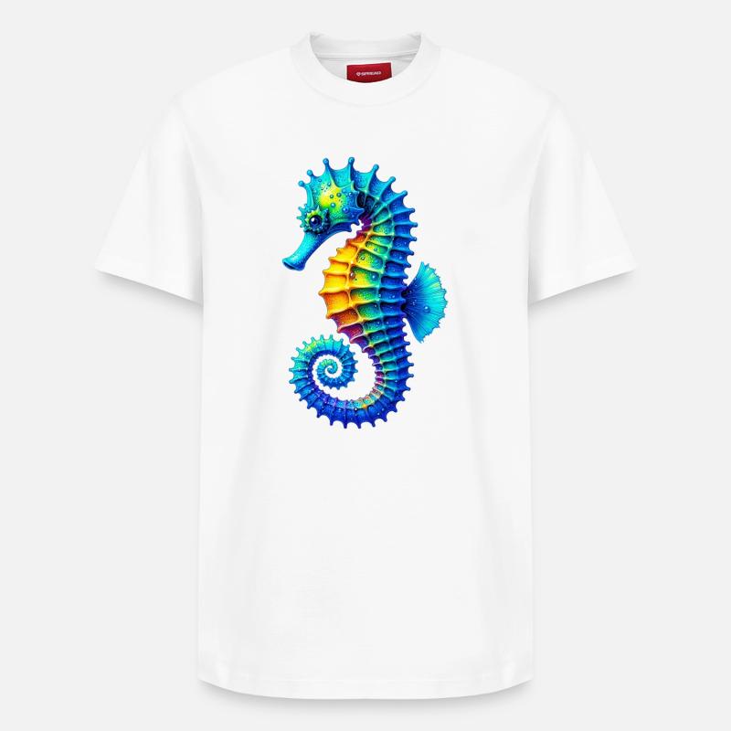 Seepferdchen - Relaxed Unisex Supima Cotton T-Shirt – von SPREAD - Weiß