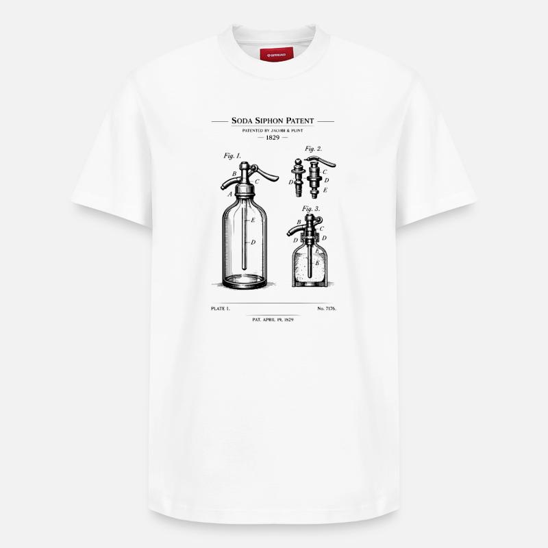Conception du plan de Soda Siphone - T-shirt unisexe décontracté en coton Supima – de SPREAD - blanc