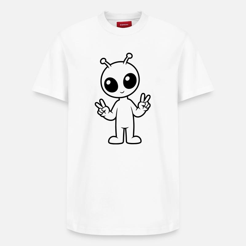 Paix extraterrestre - T-shirt unisexe décontracté en coton Supima – de SPREAD - blanc