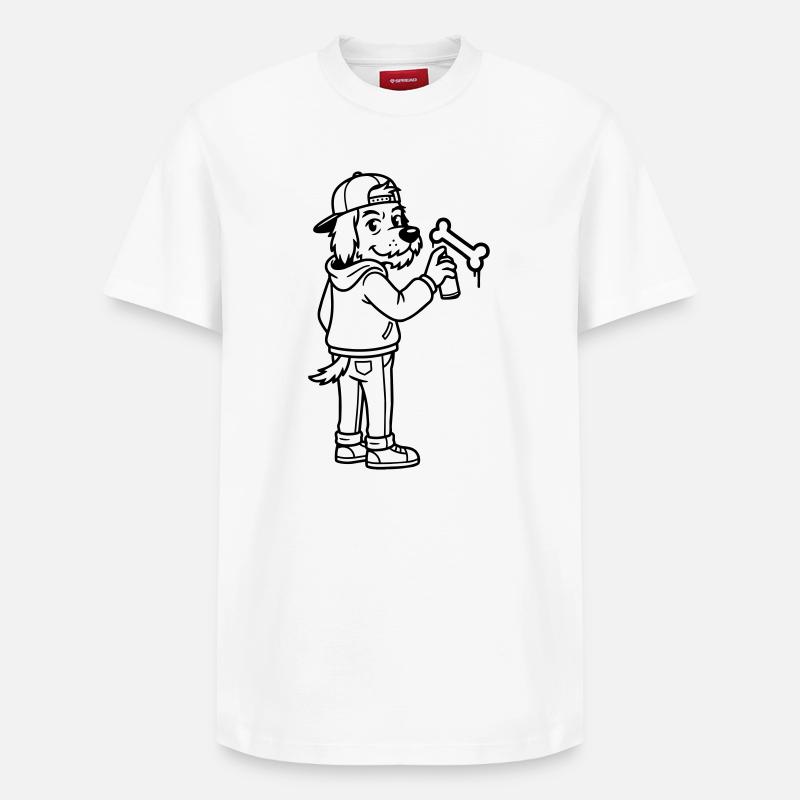 Graffiti d’art urbain - T-shirt unisexe décontracté en coton Supima – de SPREAD - blanc
