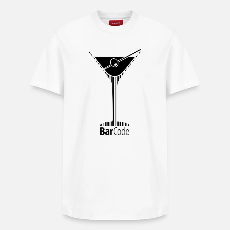 BarCode Martini - T-shirt unisexe décontracté en coton Supima – de SPREAD - blanc