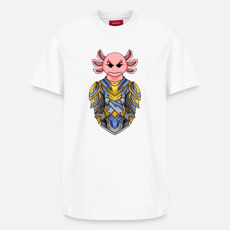 Ritter Axolotl cool - T-shirt unisexe décontracté en coton Supima – de SPREAD - blanc