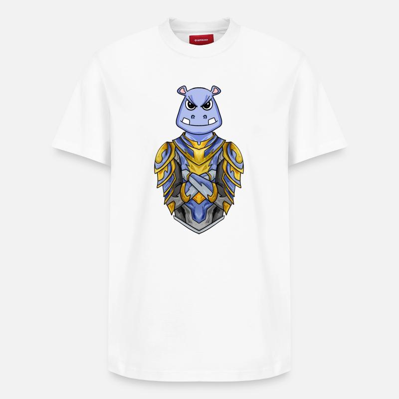 Ritter Nilpferd cool - Relaxed Unisex Supima Cotton T-Shirt – von SPREAD - Weiß