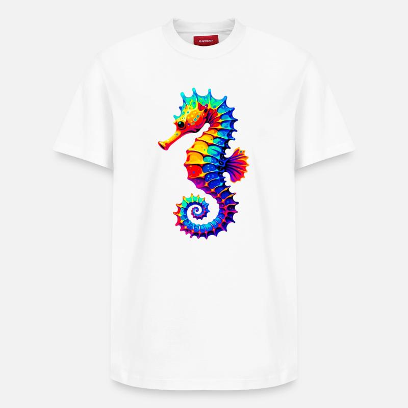Seepferdchen - Relaxed Unisex Supima Cotton T-Shirt – von SPREAD - Weiß