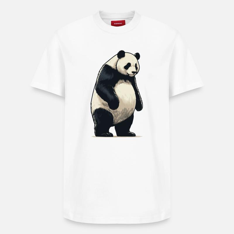 Panda - T-shirt unisexe décontracté en coton Supima – de SPREAD - blanc