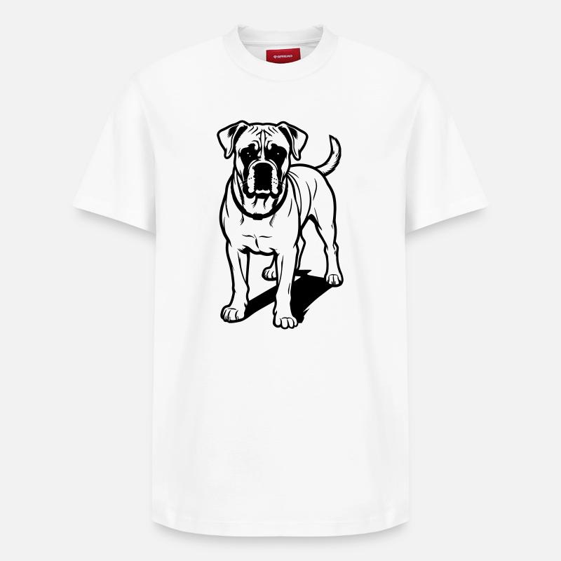 Chien boxer - T-shirt unisexe décontracté en coton Supima – de SPREAD - blanc