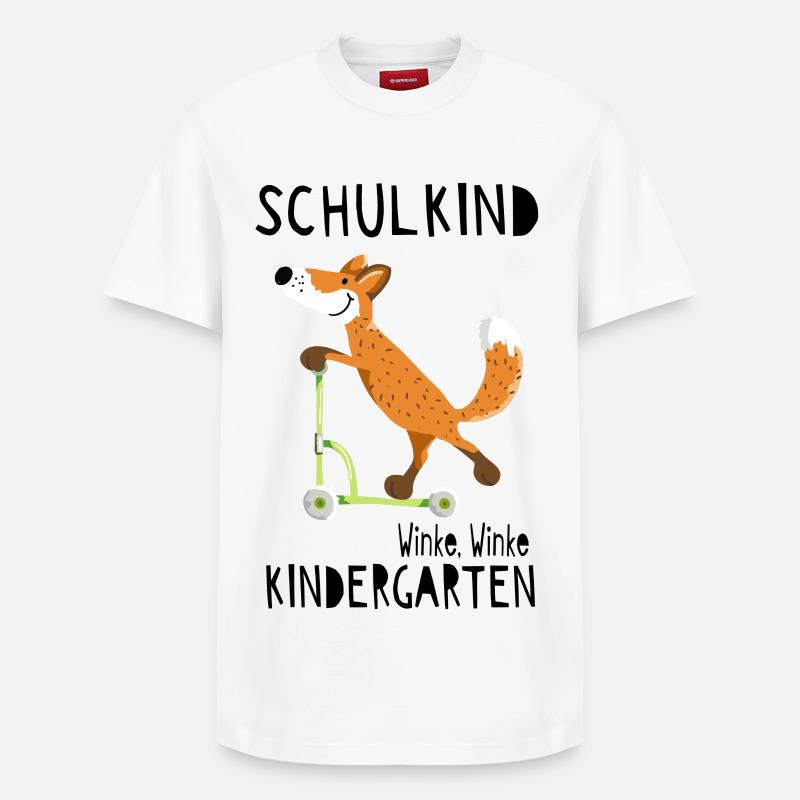 Schulkind und winke Kindergarten - Einschulung - Relaxed Unisex Supima Cotton T-Shirt – von SPREAD - Weiß