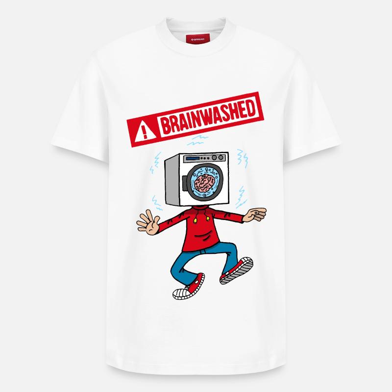Le lavage de cerveau - T-shirt unisexe décontracté en coton Supima – de SPREAD - blanc