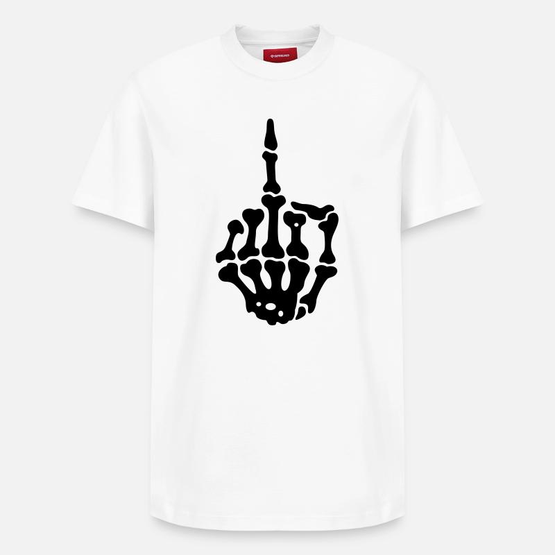 middlefinger - T-shirt unisexe décontracté en coton Supima – de SPREAD - blanc