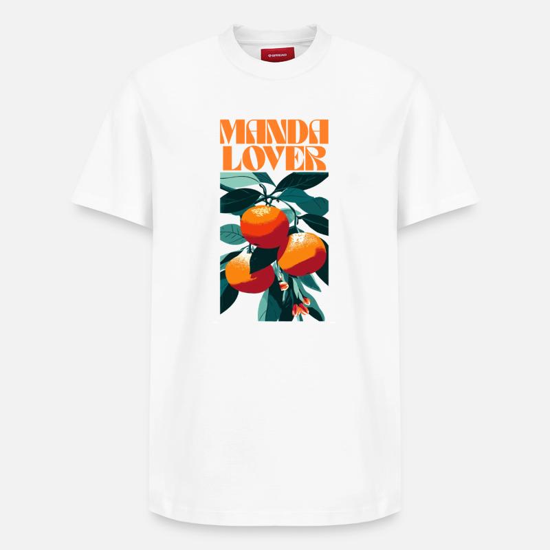 Mandarines et Feuillage Illustration - T-shirt unisexe décontracté en coton Supima – de SPREAD - blanc