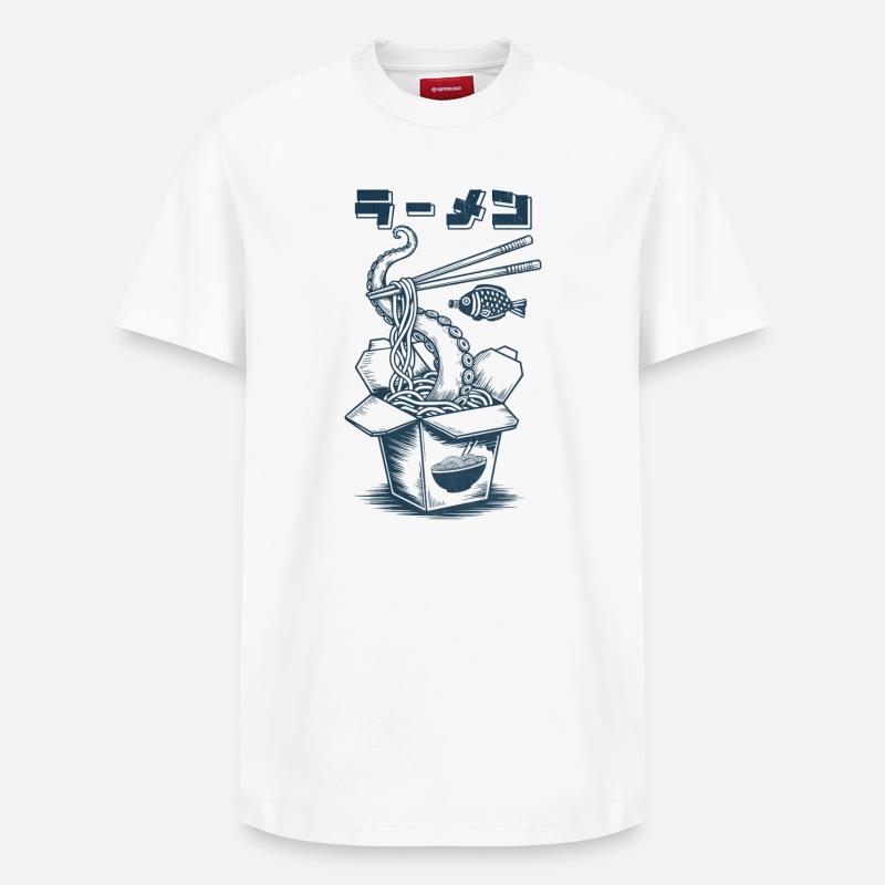 Ramen aux calamars - T-shirt unisexe décontracté en coton Supima – de SPREAD - blanc
