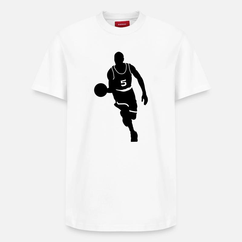 Basket-ball - T-shirt unisexe décontracté en coton Supima – de SPREAD - blanc