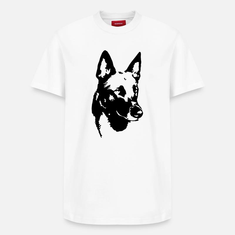 Malinois head - Relaxed Unisex Supima Cotton T-Shirt – by SPREAD - white