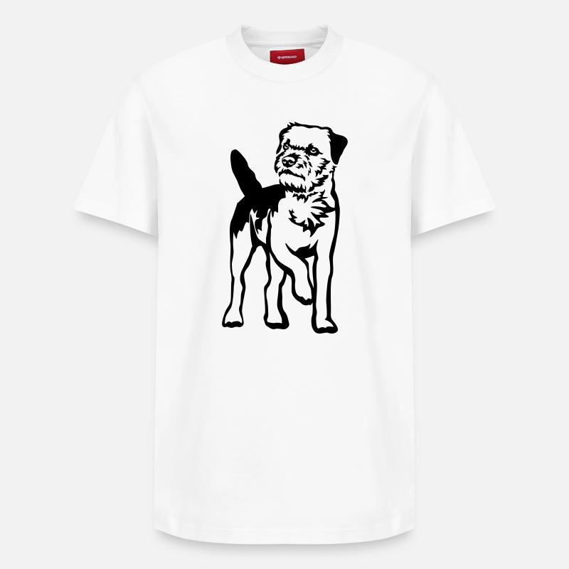 Border Terriers - T-shirt unisexe décontracté en coton Supima – de SPREAD - blanc