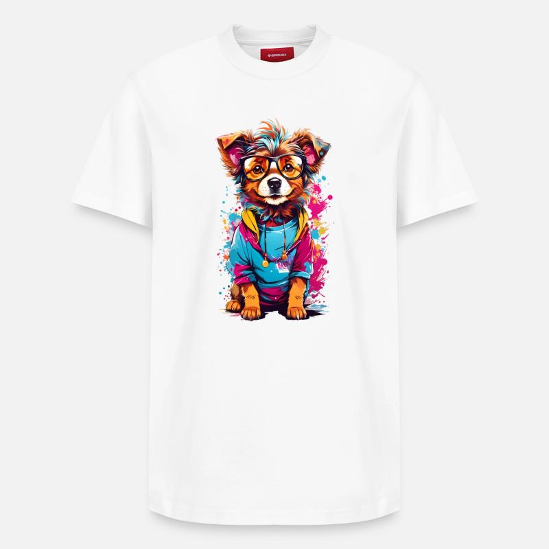 Chien mignon - T-shirt unisexe décontracté en coton Supima – de SPREAD - blanc