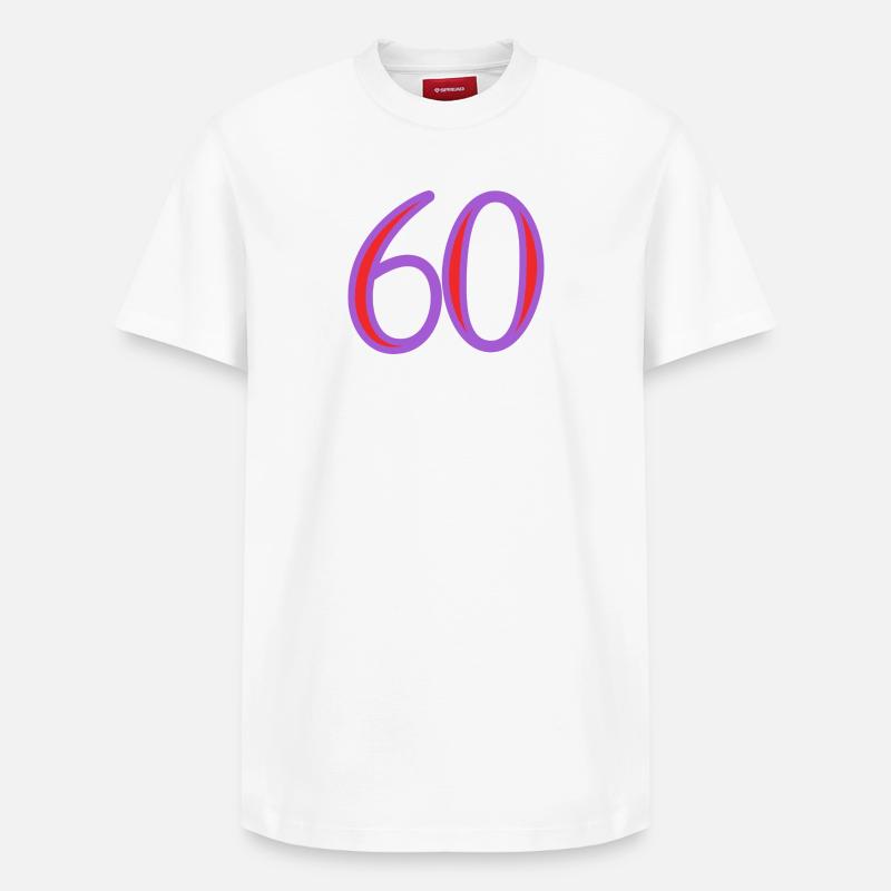 60. 60 ANS - T-shirt unisexe décontracté en coton Supima – de SPREAD - blanc