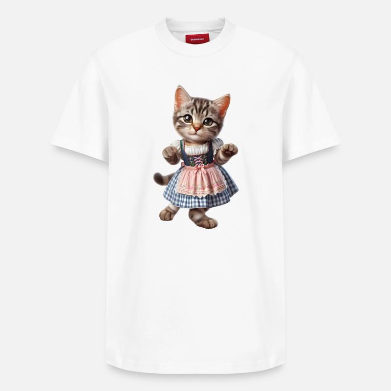 Chat traditionnel - T-shirt unisexe décontracté en coton Supima – de SPREAD - blanc